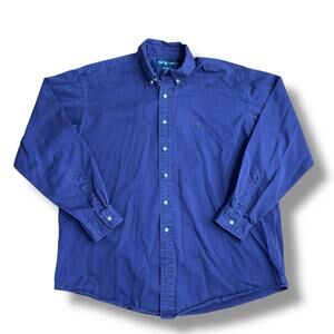 Polo Ralph Lauren Men Size XL Blake Purple Long Sleeve Cotton Button Shirt Pony